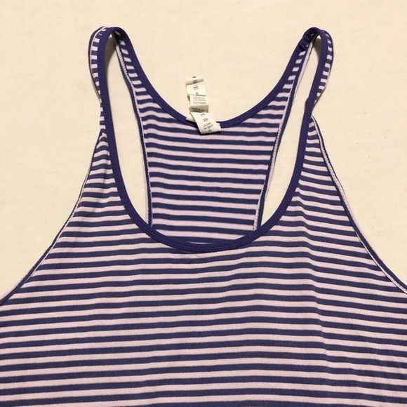 Lululemon Racerback Tank Medium Size Purple White Stripe Neoprene Size 6 - Picture 3 of 13